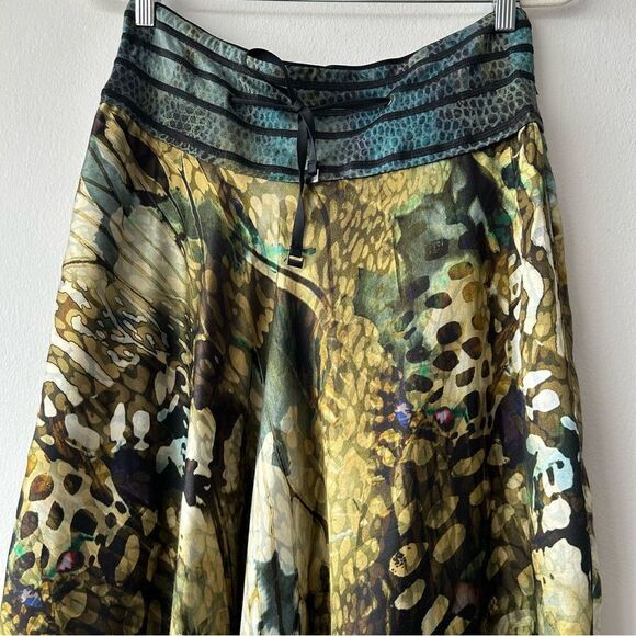 BEATE HEYMANN STREETCOUTURE Silk Viscose Blend Multicolour Midi Skirt - Picture 2 of 13